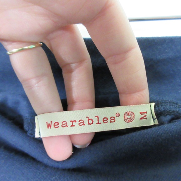 IXVI Wearables Womens Navy Blue Ruched A Line Knee Length Skirt Size M Lagenlook - Picture 4 of 8